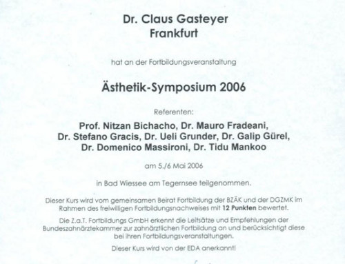 Zertifikat Ästhetik-Symposium 2006
