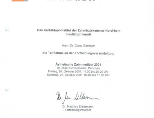Fortbildung »Ästhetische Zahnmedizin 2001«
